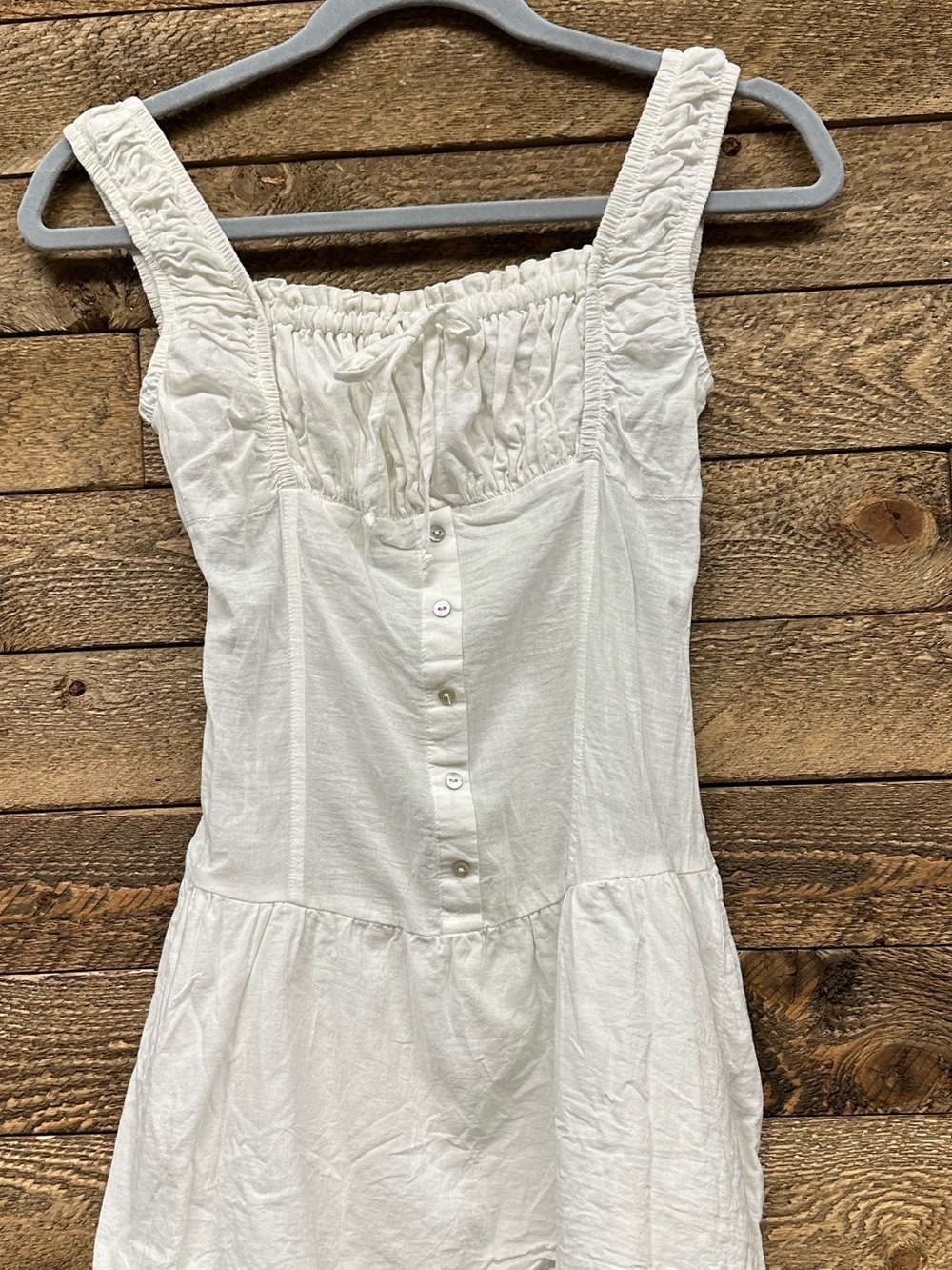 Frankies Bikinis Christa Gauze Mini Dress White XS Cottagecore - Picture 3 of 7
